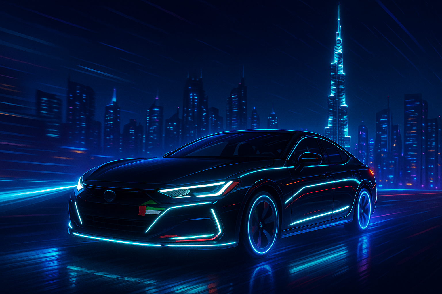 uae car led animated image